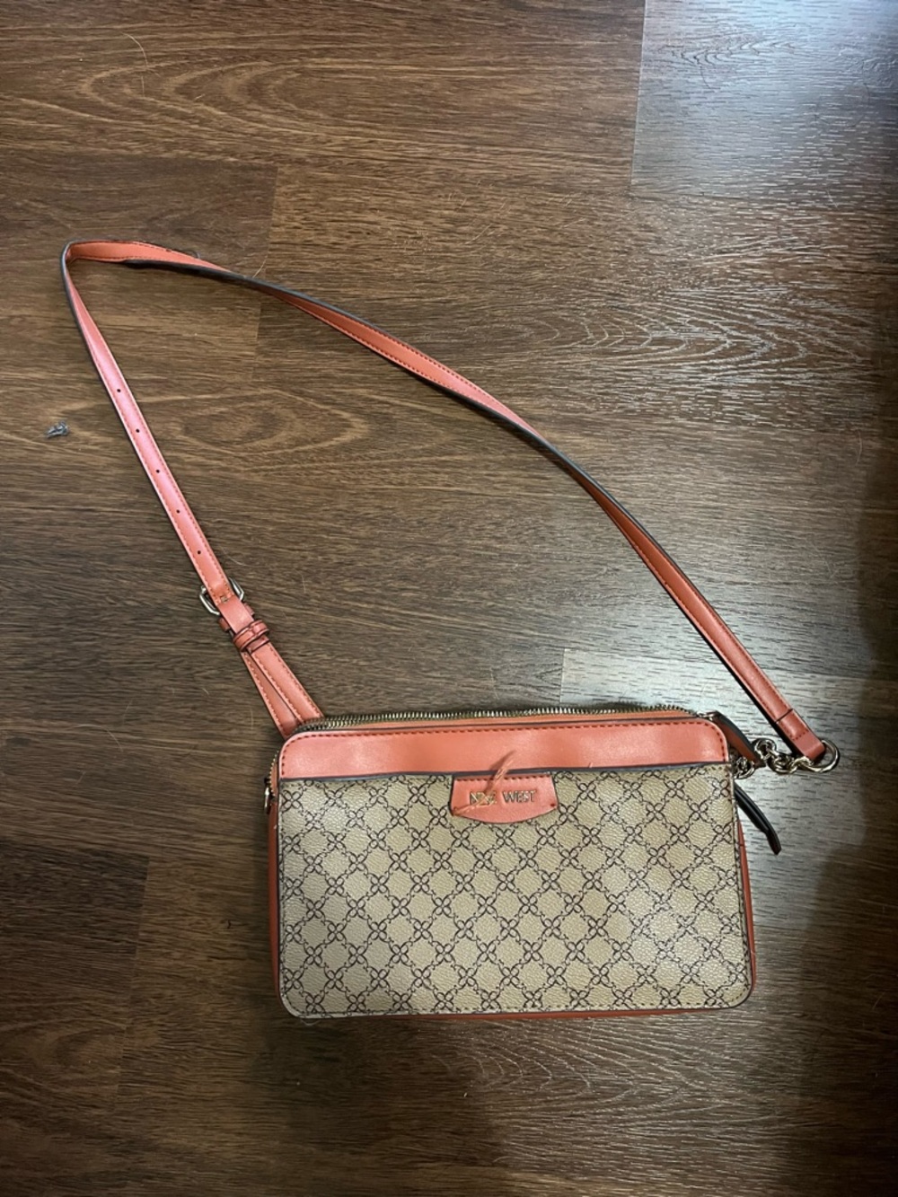 Nine West Coral Trim Signature Print Crossbody Bag